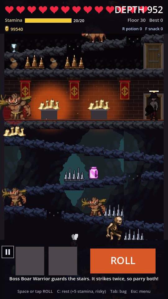 The hero stepping through a door into a boss arena