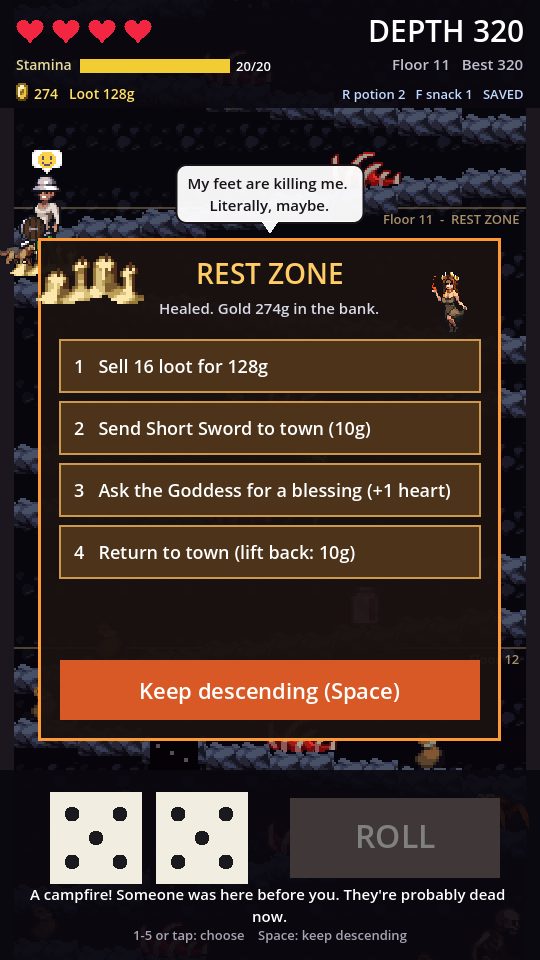 A rest zone with the Goddess